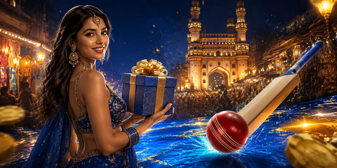 Indian cricket betting promotions blue gold themed interface